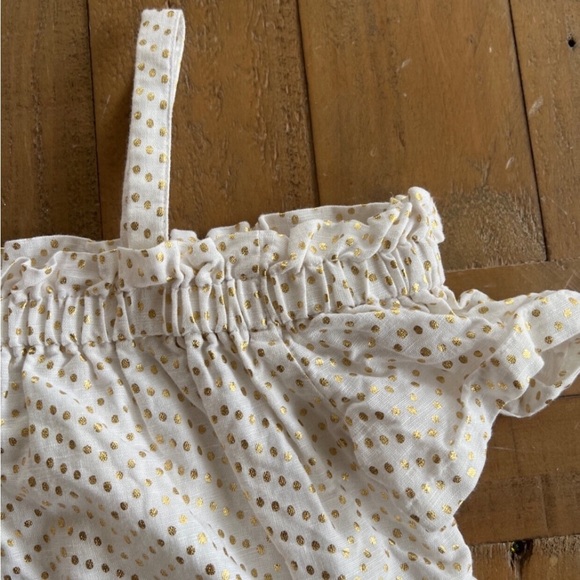 Janie and jack Rachel Zoe gold metallic cold shoulder dress - Picture 4 of 8